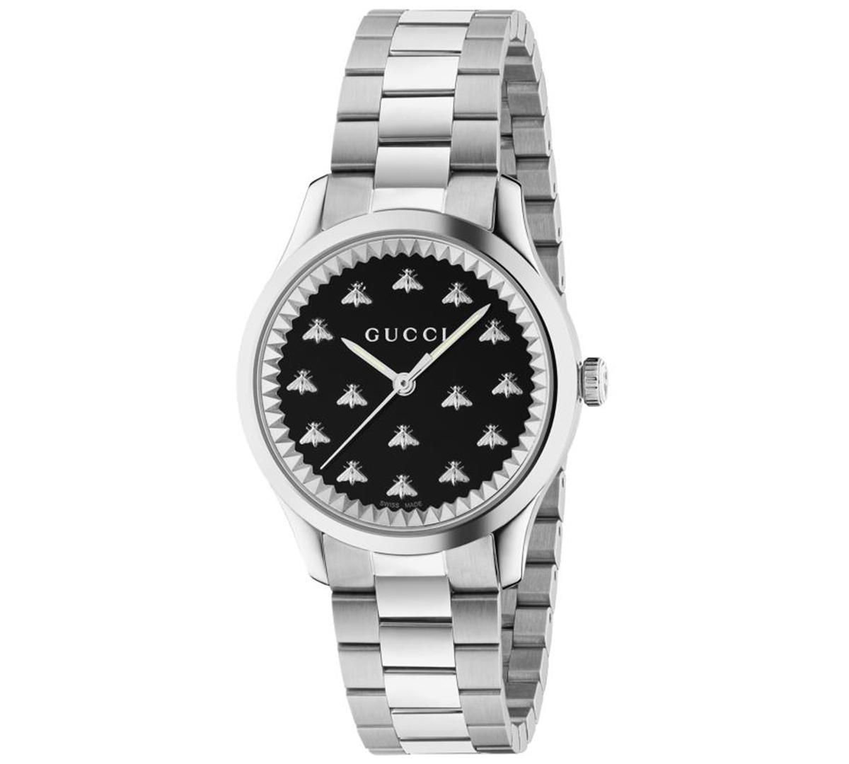 Womens G Timeless Multibee Black Stainless Steel Bracelet Watch Product Image