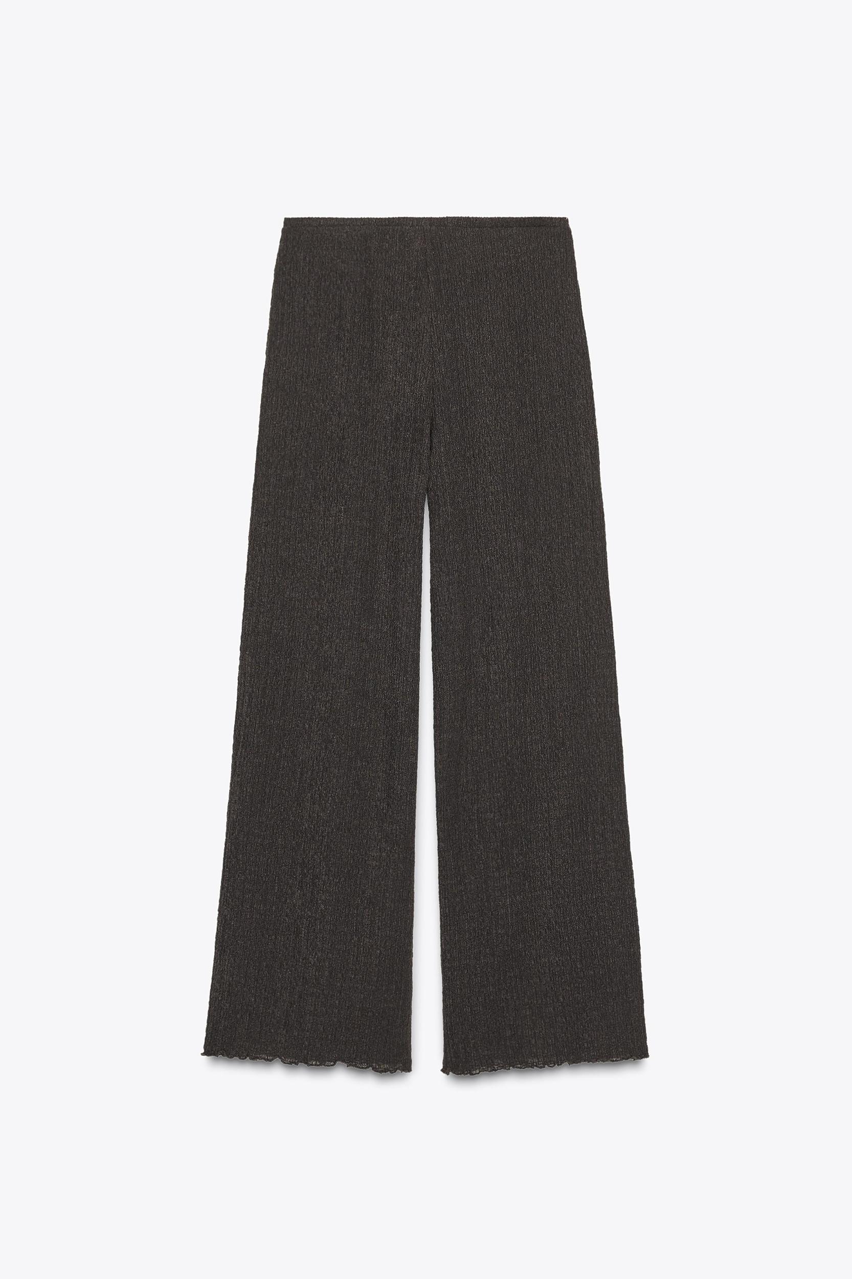 TEXTURED WIDE LEG PANTS Product Image