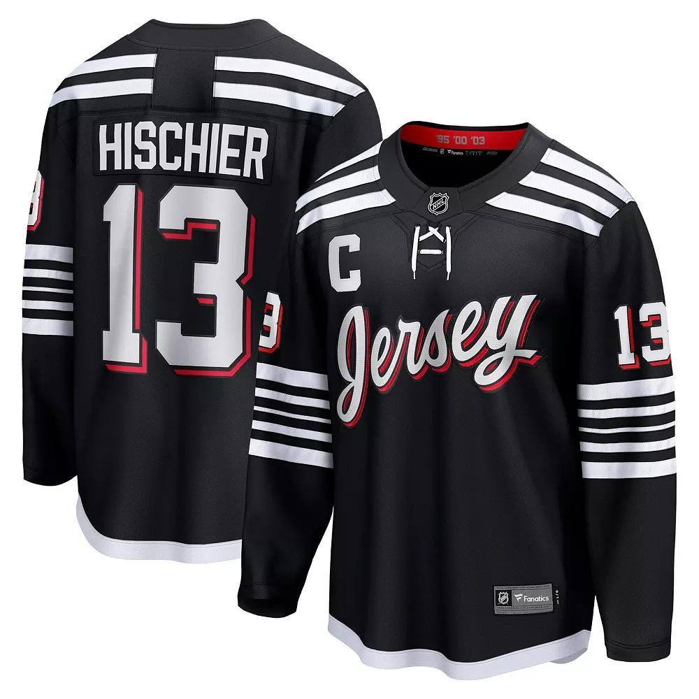 Men's Fanatics Branded Nico Hischier Black New Jersey Devils Alternate Premier Breakaway Player Jersey, Size: Small, Nhl Black Product Image