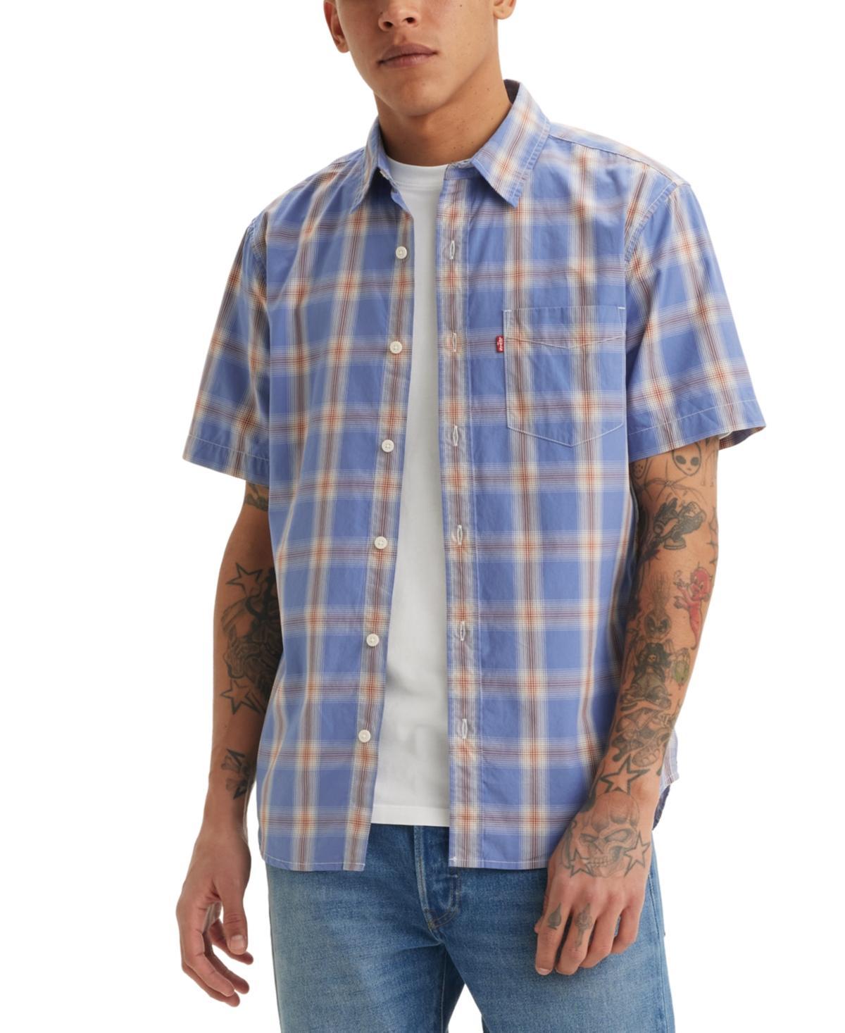 Men's Levi's® Classic Standard Fit Short Sleeve Shirt, Size: Small, Deja Vu Blue Product Image