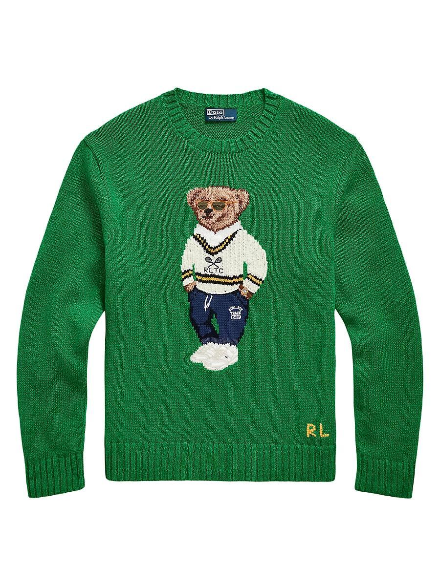 Mens Polo Bear Crewneck Sweater Product Image