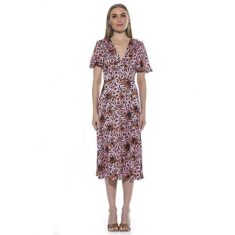 Women's ALEXIA ADMOR Puff-Sleeve Fit & Flare Dress,  Product Image