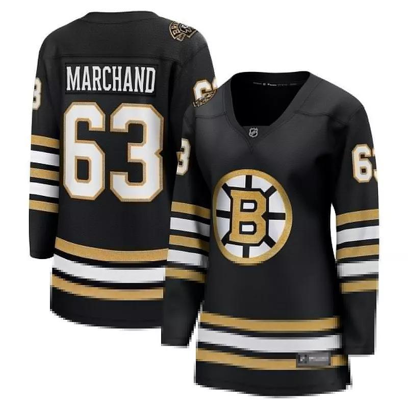 Women's Fanatics Branded Brad Marchand Black Boston Bruins 100th Anniversary Premier Breakaway Player Jersey, Size: 2XL Product Image