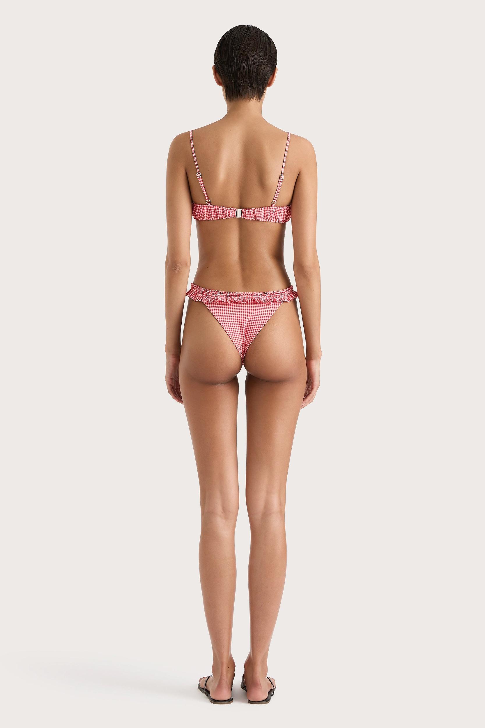 Esterel Bikini Bottom Gingham Red - Final Sale Product Image