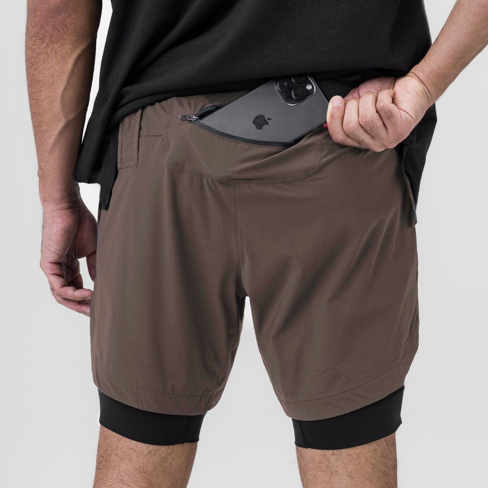 0866. Tetra-Lite® 7" Liner Short - Deep Taupe "ASRV"/Black Male Product Image