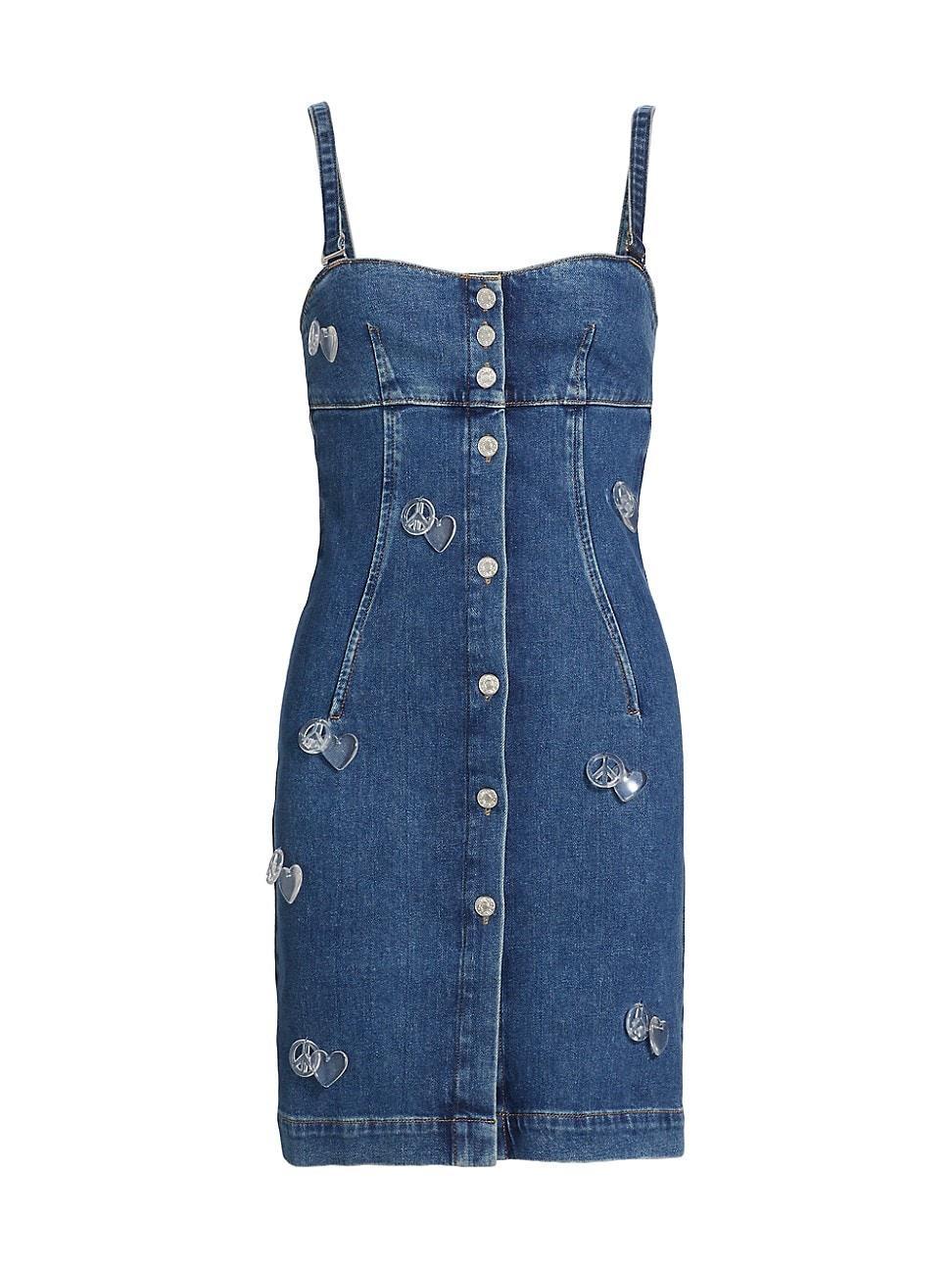 Womens Denim Peace Charm Minidress Product Image