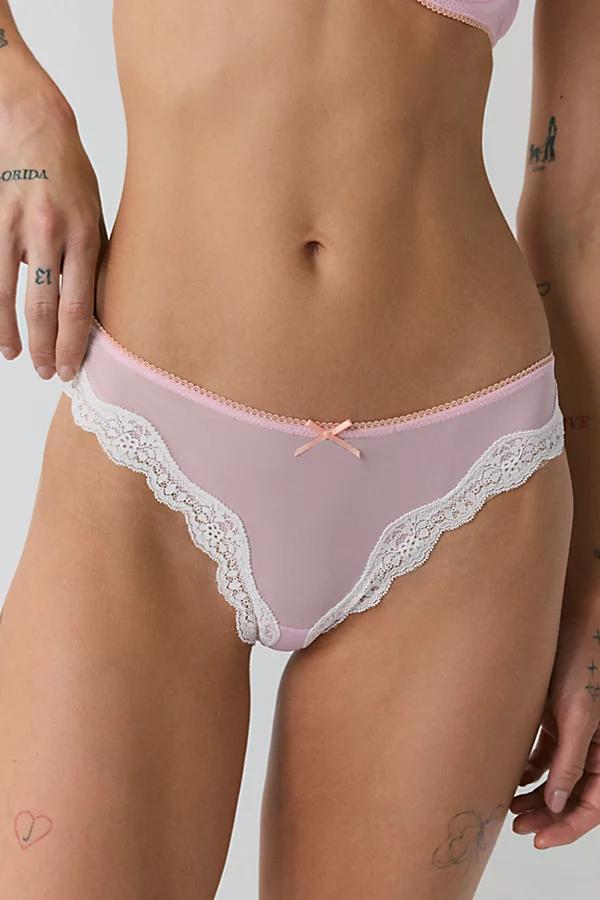 Out From Under Angel Mesh Lace Trim Thong Womens at Urban Outfitters Product Image
