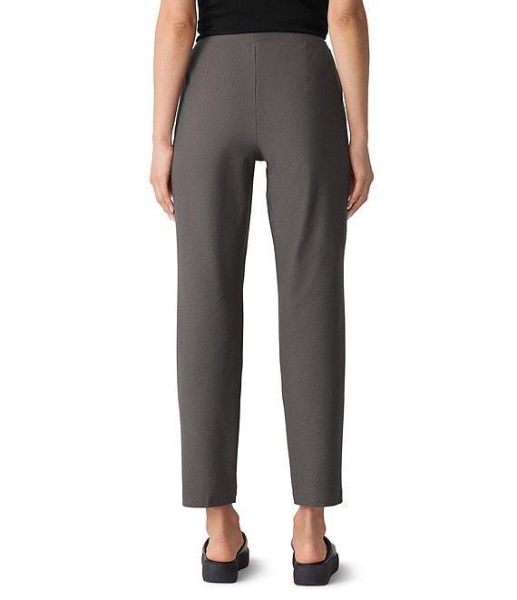 Eileen Fisher Stretch Crepe Flat Front Slim Ankle Pants Product Image