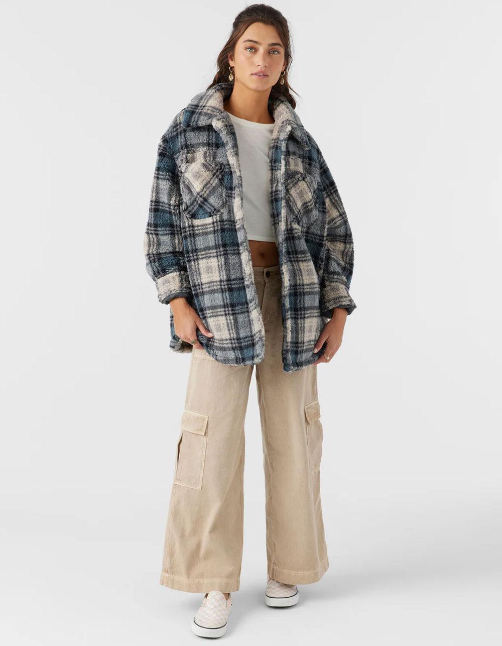 O'NEILL Heath Plaid Womens Oversized Fleece Jacket Product Image