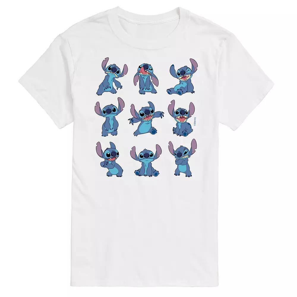 Disney's Lilo and Stitch Big & Tall Pose Grid Graphic Tee, Men's, Size: 4XL Tall, White Product Image