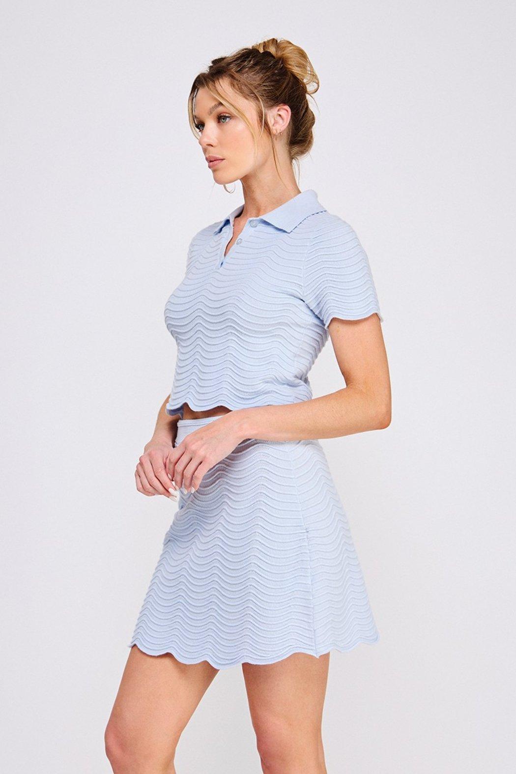 Wavy Ribbed Knit Top Product Image