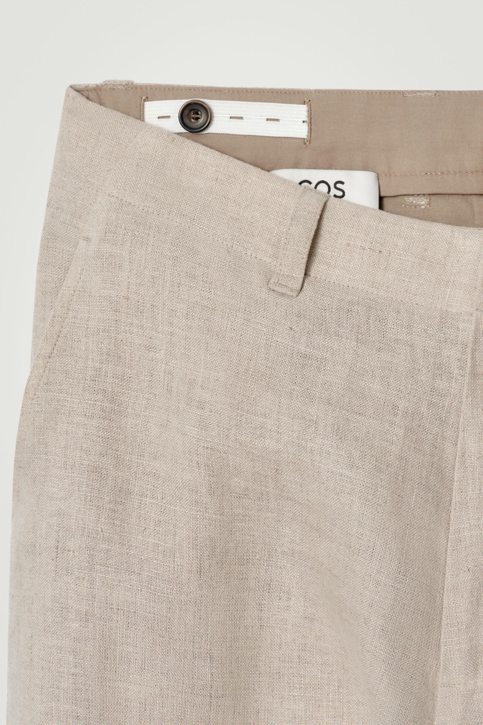 RELAXED LINEN TAPERED PANTS Product Image