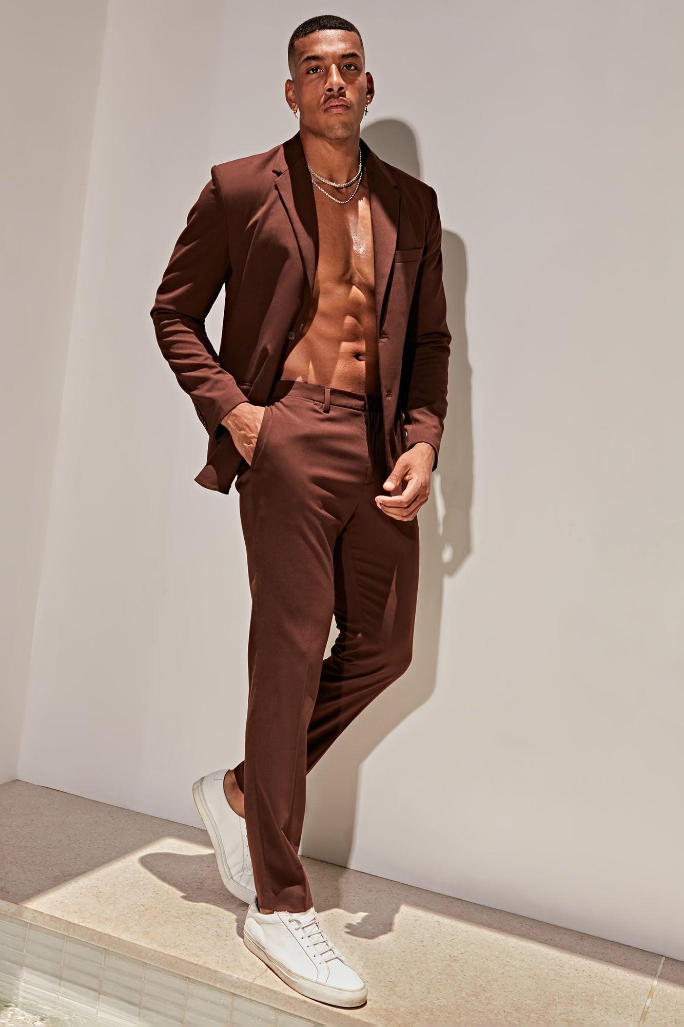 The Modern Stretch Slim Trouser - Brown Product Image