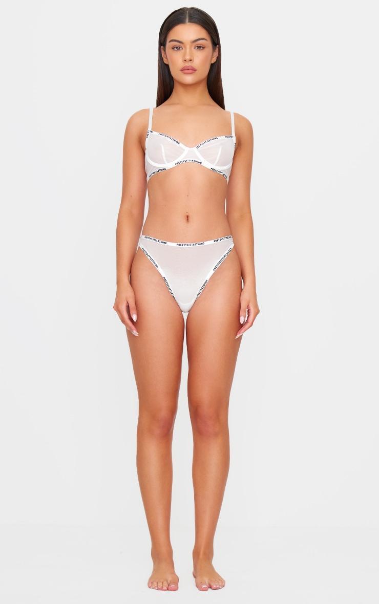 PRETTYLITTLETHING White Mesh Underwired Bra Product Image