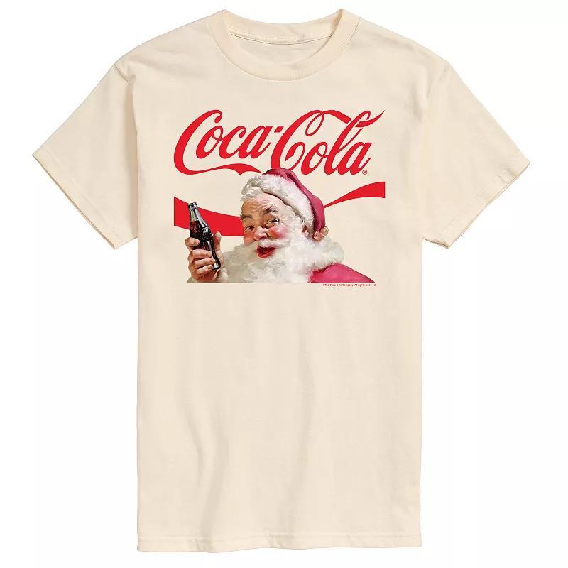 Big & Tall Coca-Cola Santa Logo Graphic Tee, Men's, Size: 3XL Tall, White Product Image