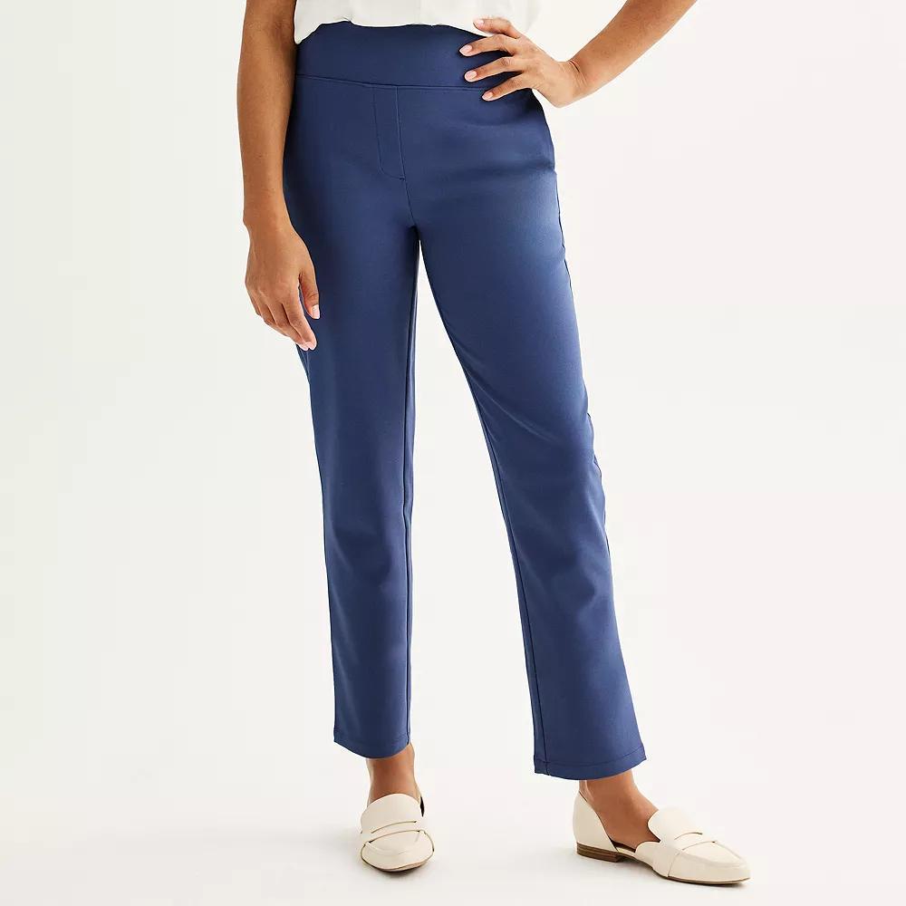 Women's Nine West Pull-On Straight Ankle Pants, Size: XXL, Resolute Blue Product Image