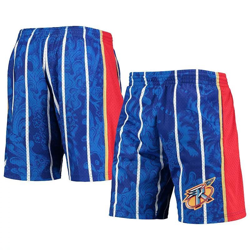 Men's Mitchell & Ness Blue Houston Rockets Hardwood Classics Lunar New Year Swingman Shorts, Size: 2XL Product Image