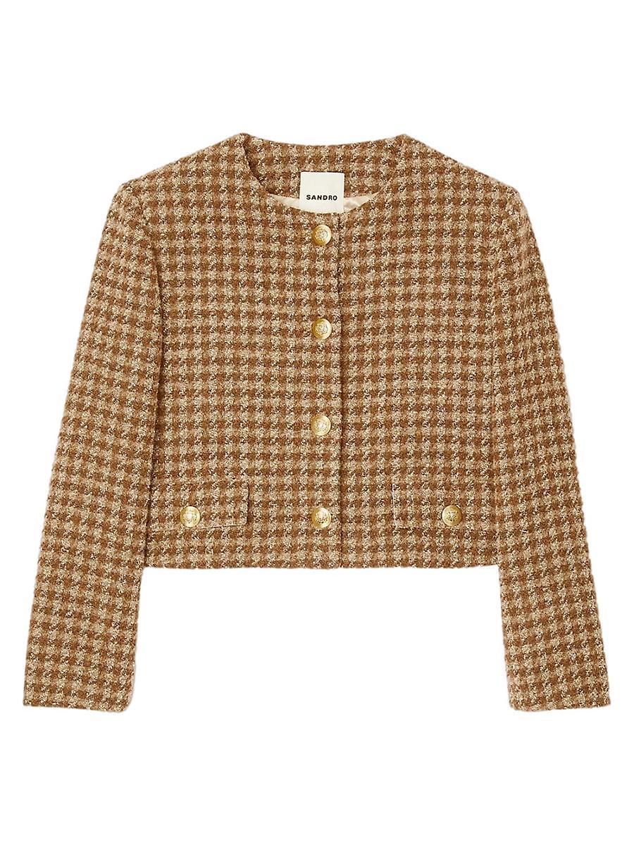 Womens Short Checked Jacket Product Image