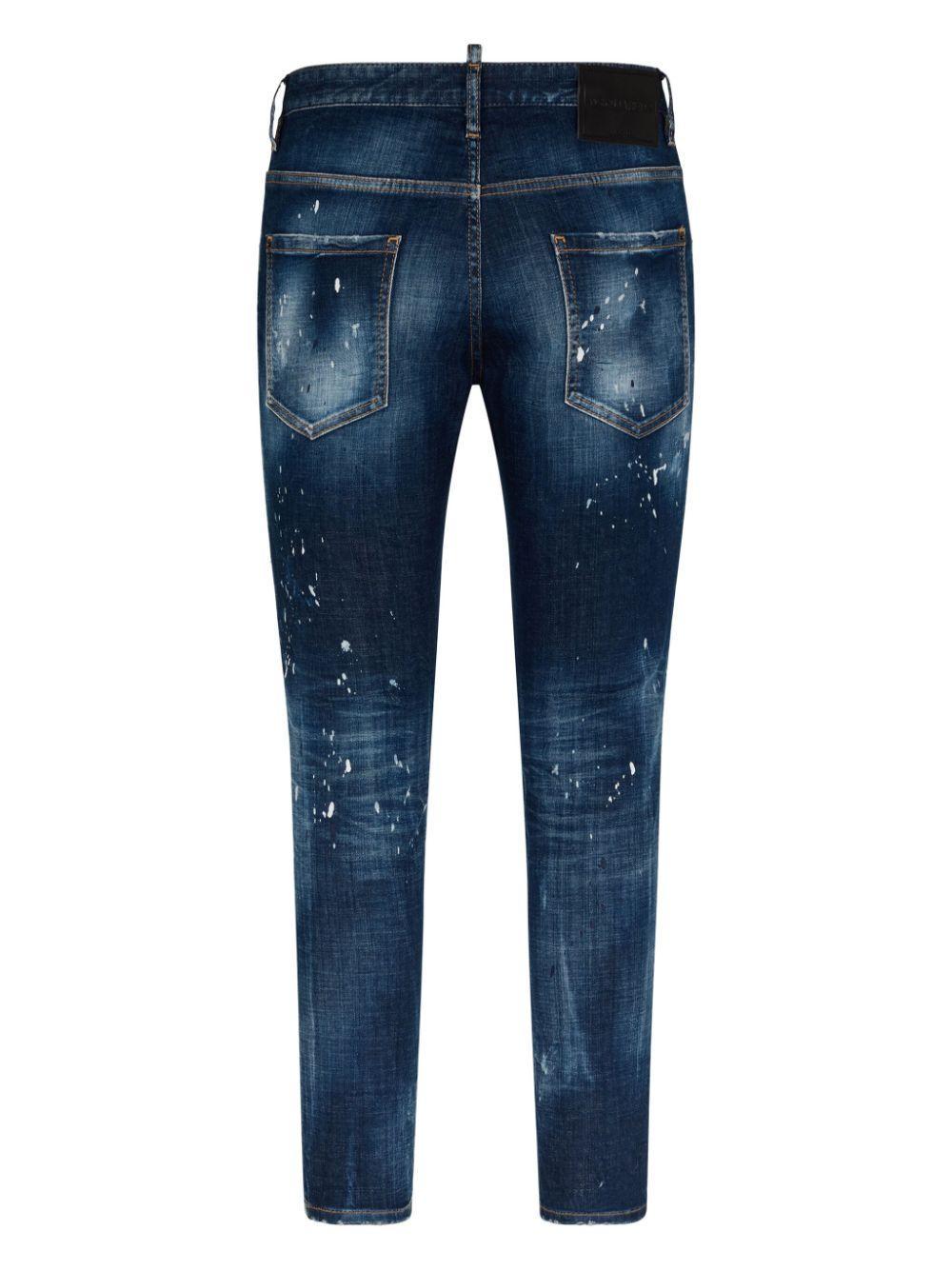 DSQUARED2 Distressed Skinny-cut Jeans In Blue Product Image