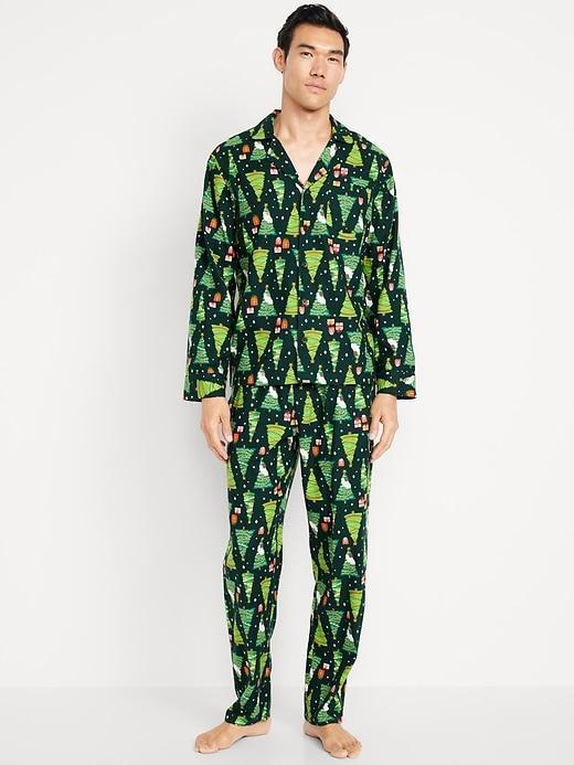 Printed Flannel Pajama Set for Men Product Image