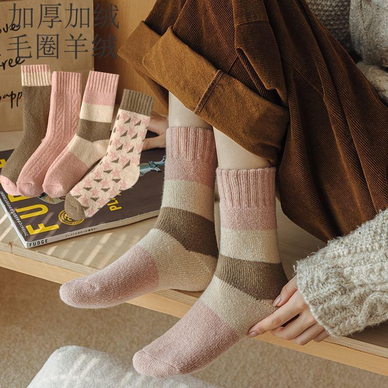 Patterned Crew Socks Product Image