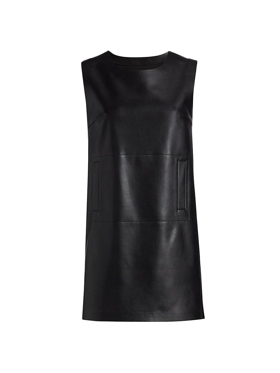 Womens Faux Leather Sleeveless Minidress Product Image