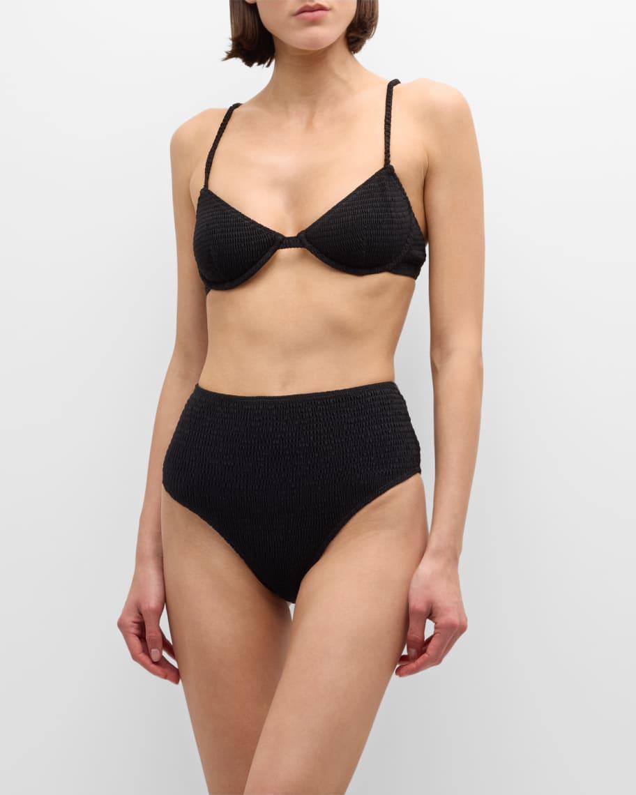 Smocked Half-Cup Bikini Top  Product Image