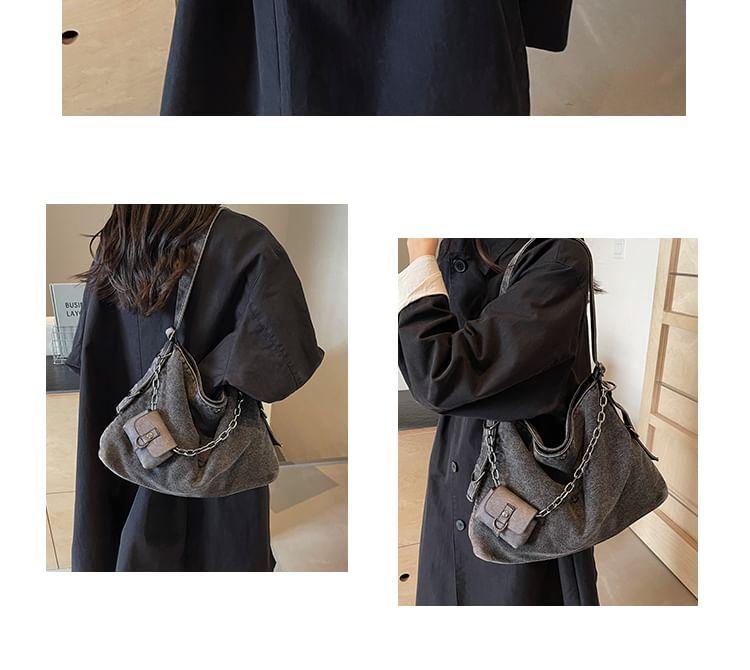 Set: Denim Crossbody Bag + Pouch Product Image