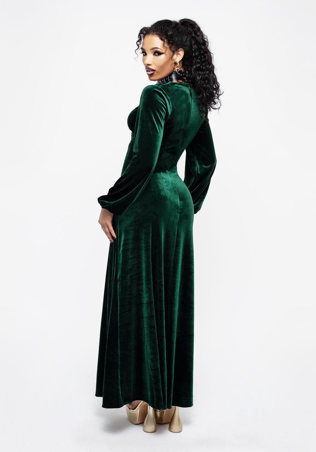 Zarina Long Sleeve Velour Maxi Dress Product Image