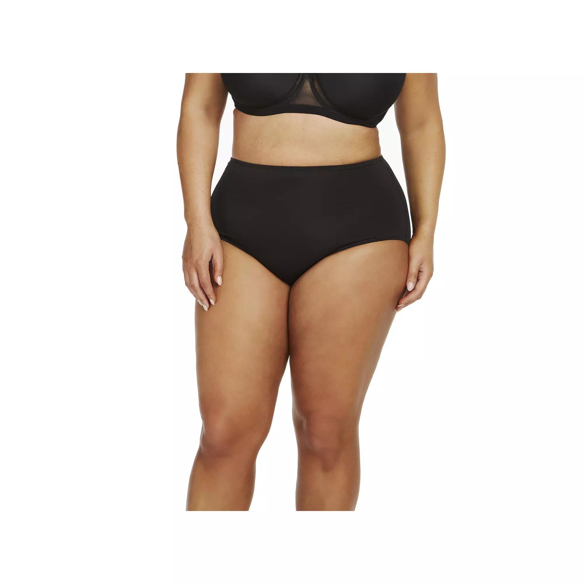 Plus Size Naomi & Nicole® Shapewear No Show, No Lines Brief Panty A815, Women's, Size: 3XL, Black Product Image