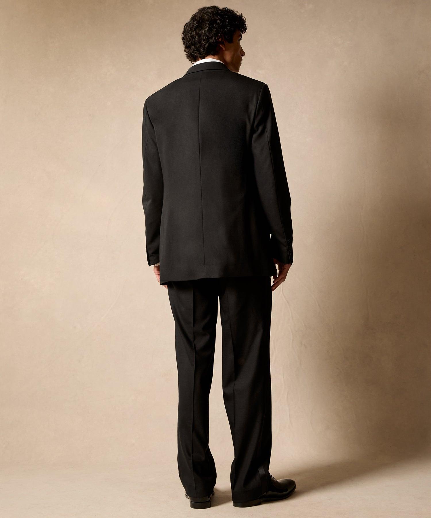 Italian Double-Breasted Tuxedo Jacket in Black Product Image