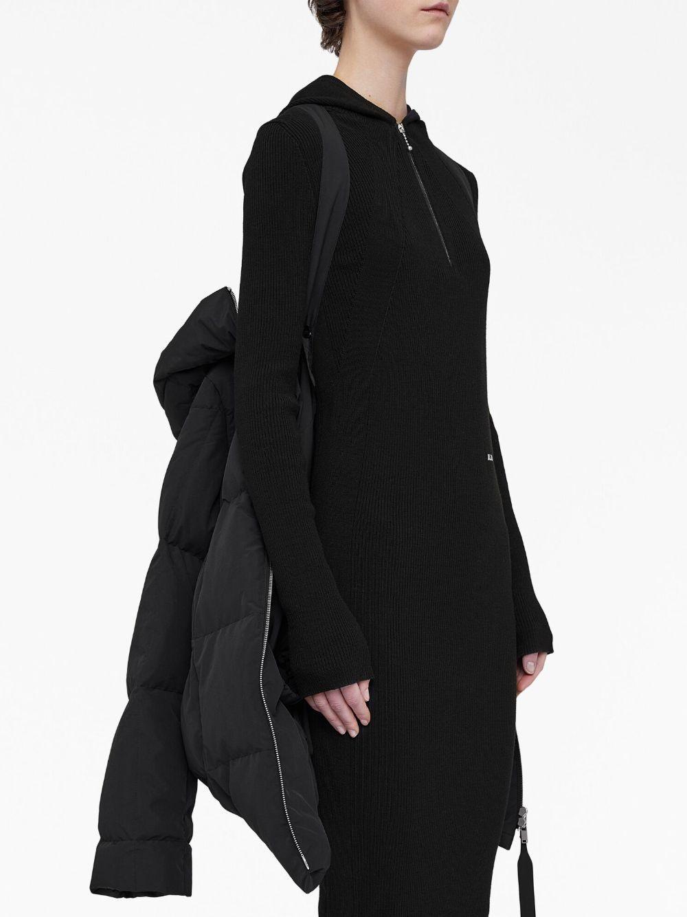 JIL SANDER Zipped Hooded Down Jacket In Black Product Image