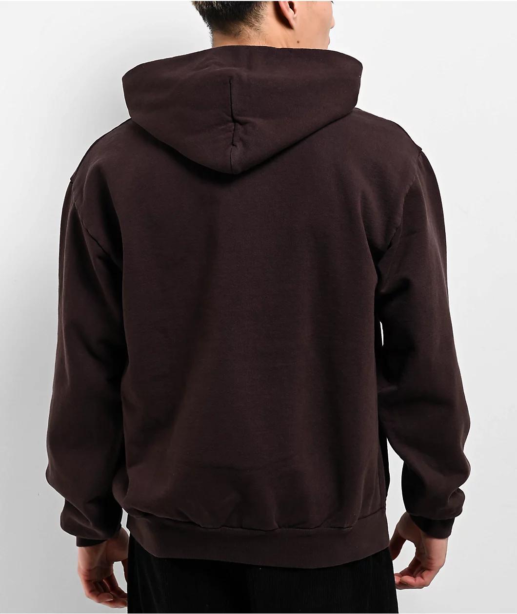 Chocolate Work Label Brown Hoodie Product Image