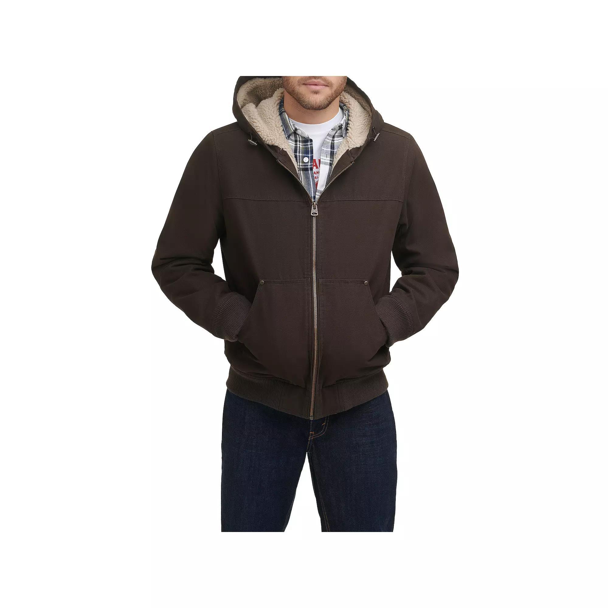 Mens Levis Canvas Workwear Sherpa-Lined Hooded Bomber Product Image