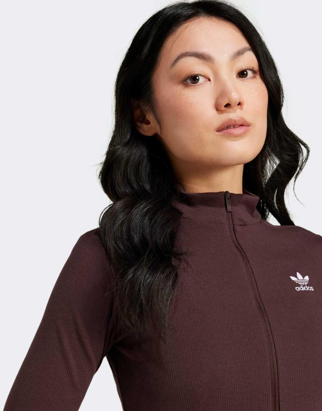 adidas Originals Essentials track top in brown Product Image