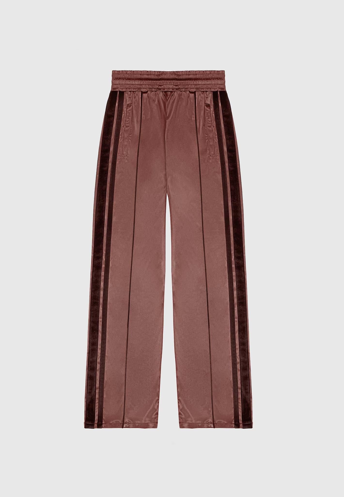 Satin and Velvet Trousers - Brown Female Product Image