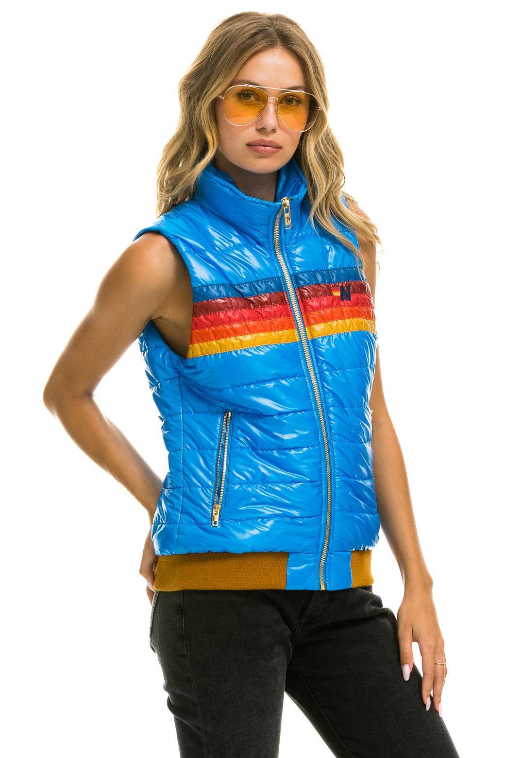 WOMEN'S 5 STRIPE VEST - GLOSSY BLUE CINA Female Product Image