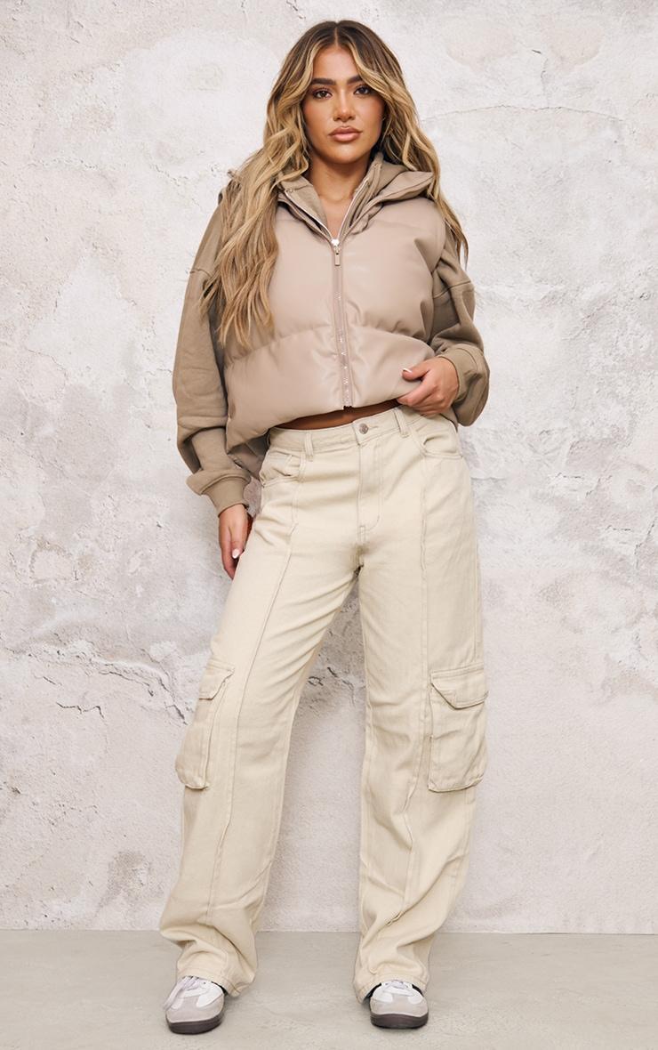 Truffle Faux Leather Drop Hem Vest Product Image