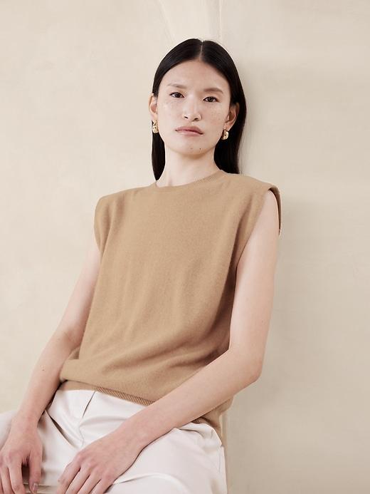 Cashmere Padded-Shoulder Top Product Image