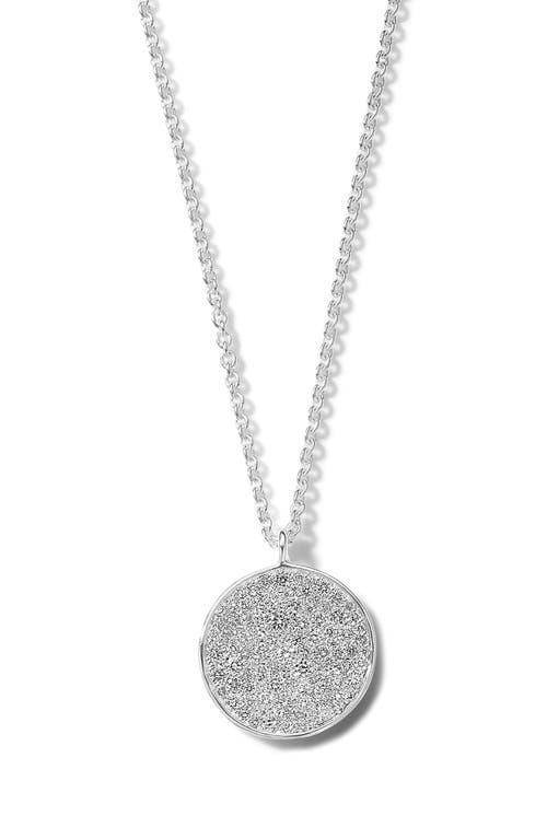 Medium Flower Pendant Necklace in Sterling Silver with Diamonds Product Image