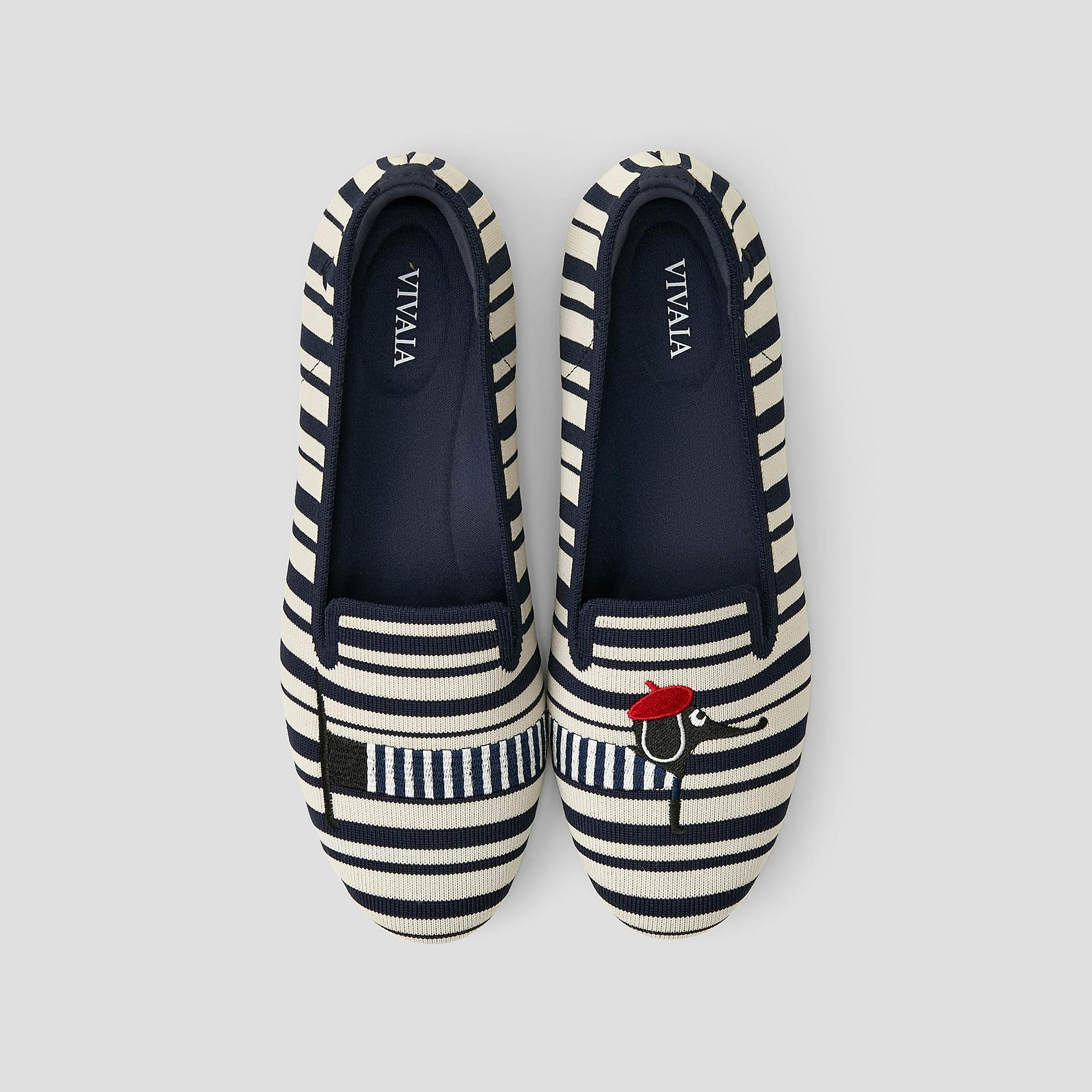 Round-Toe Embroidered Loafers (Audrey) Product Image