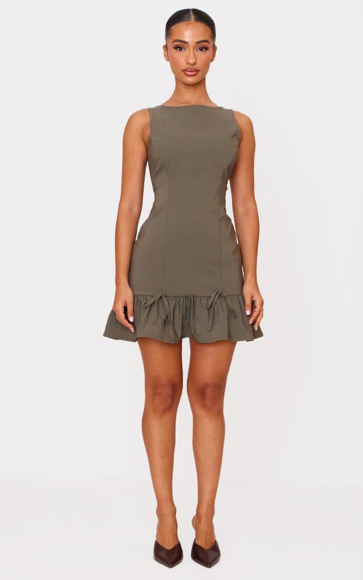 Petite Khaki Woven Mini Dress Product Image