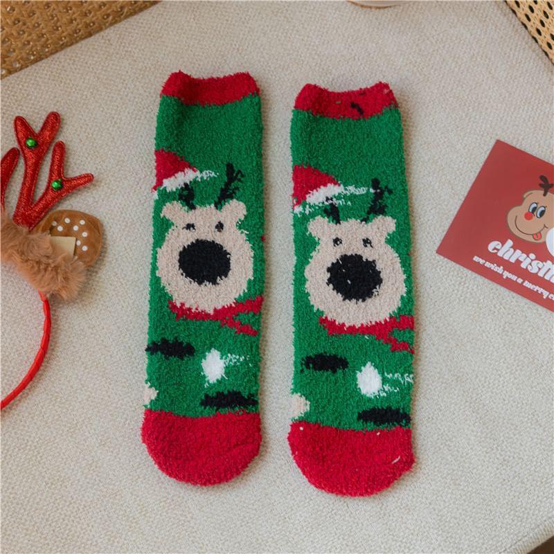 Christmas Cartoon Fleece Socks Product Image