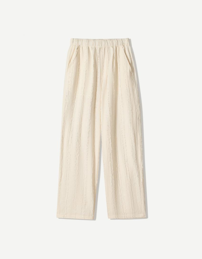 Textured wide-leg pants Product Image