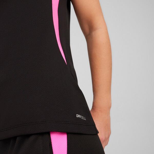 PUMA Individual Womens Sleeveless Court Sports Polo Shirt in Black/Poison Pink Product Image