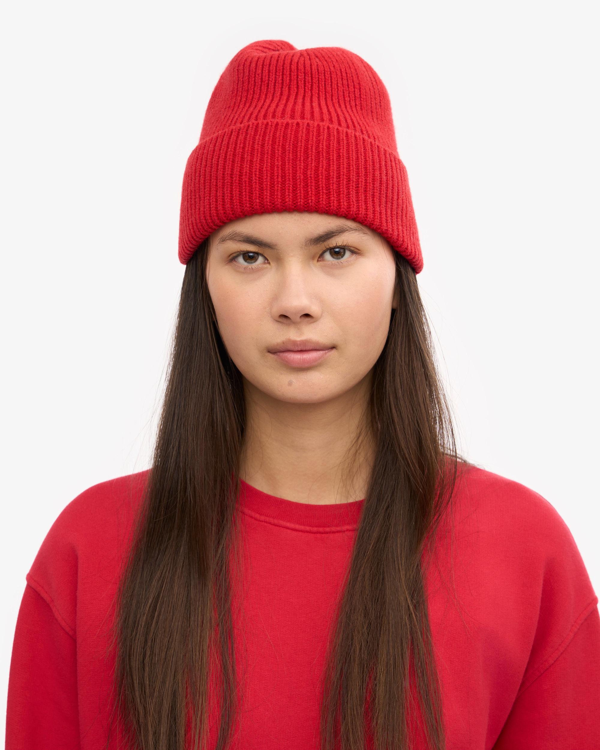 Merino Wool Beanie - Scarlet Red Product Image