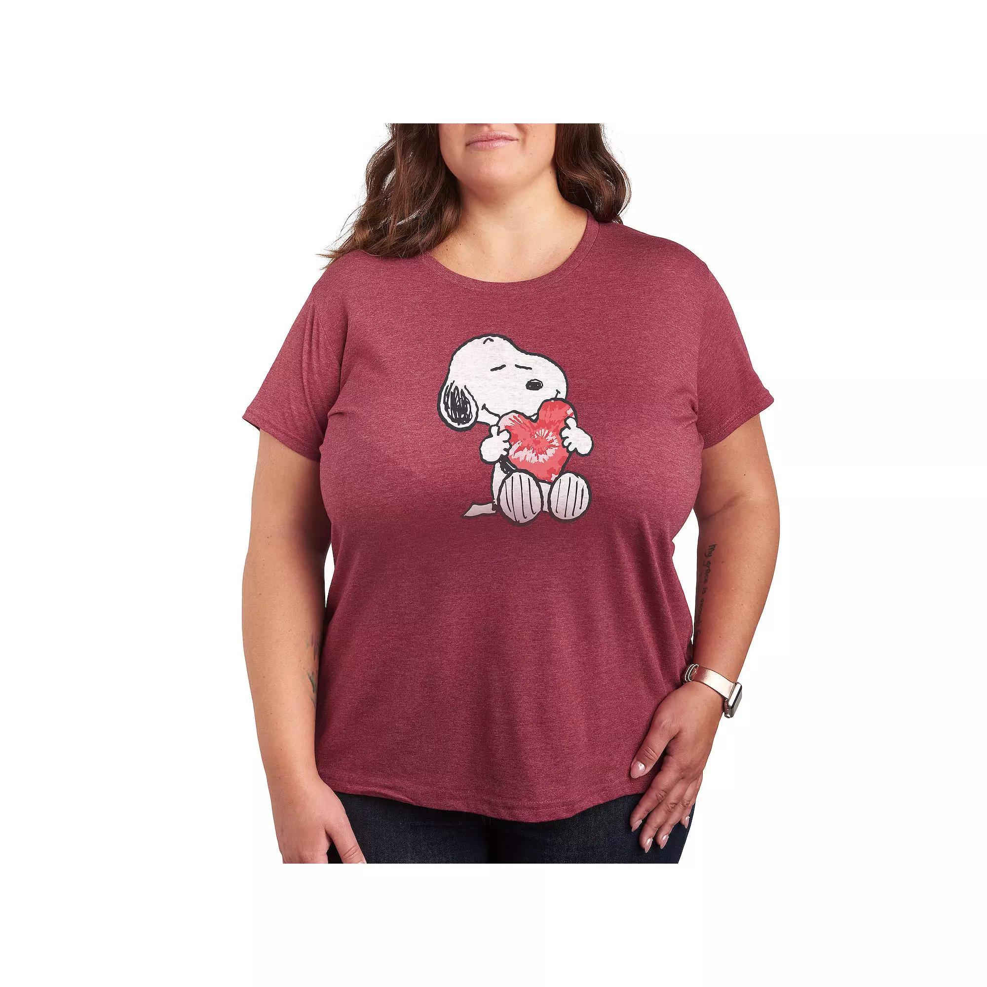 Plus Peanuts Snoopy With Heart Graphic Tee, Women's,  Product Image