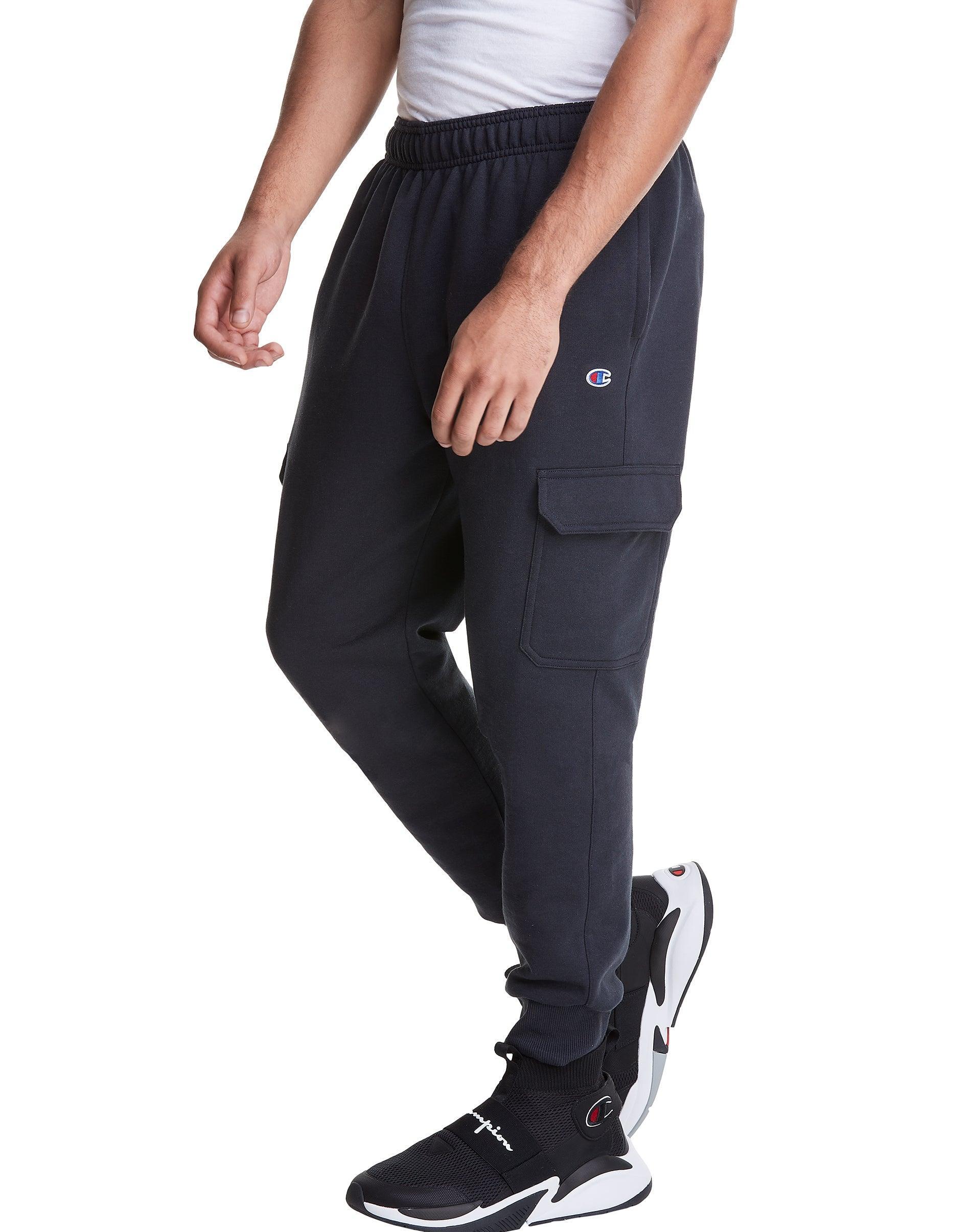 Mens Champion Powerblend Cargo Joggers, 29 Oxford Grey XL Product Image