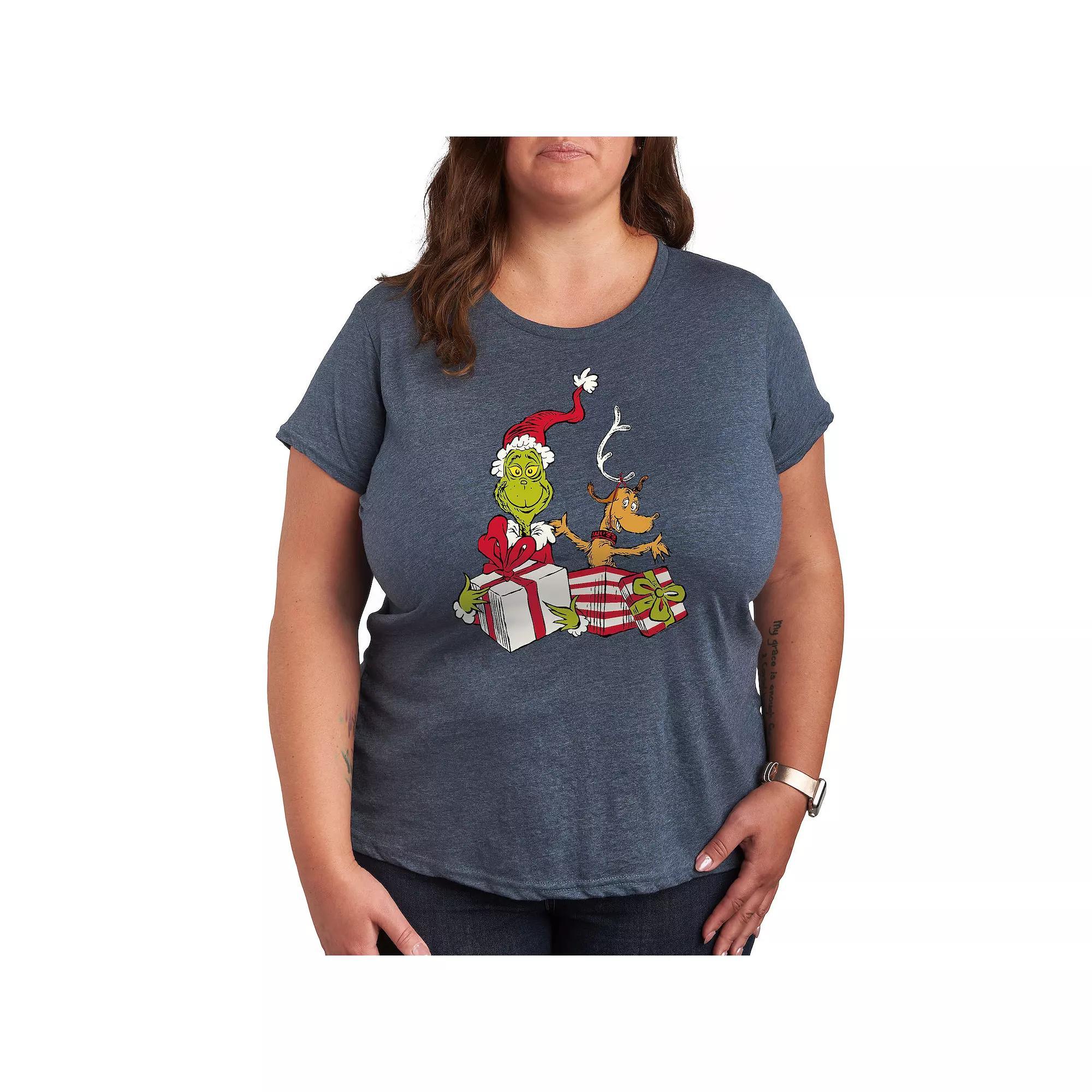 Plus Dr. Seuss The Grinch Max and Grinch Graphic Tee, Women's,  Product Image