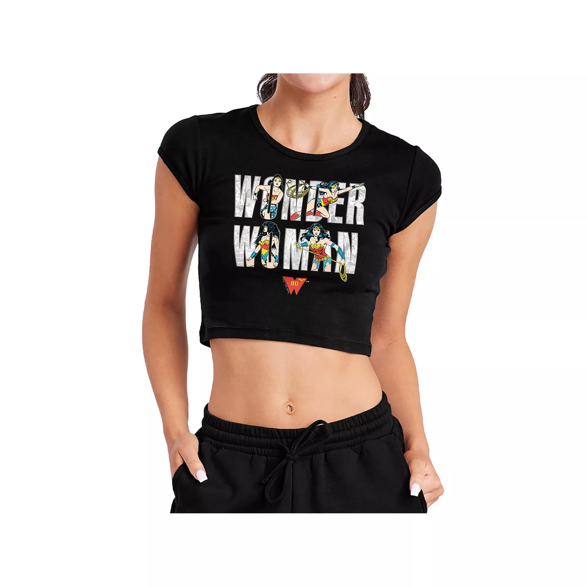 Juniors' Marvel Wonder Woman 80th Anniversary Logo Crop Graphic Tee, Girl's,  Product Image